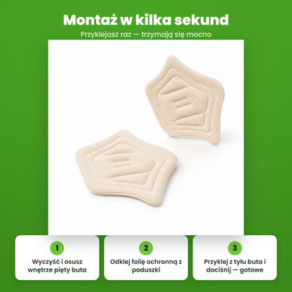 Montaż poduszek na piętę Stepli™ — 3 kroki